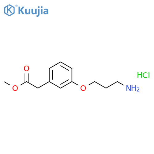 Benzeneacetic acid, 3-(3-aminopropoxy)-, methyl ester, hydrochloride structure