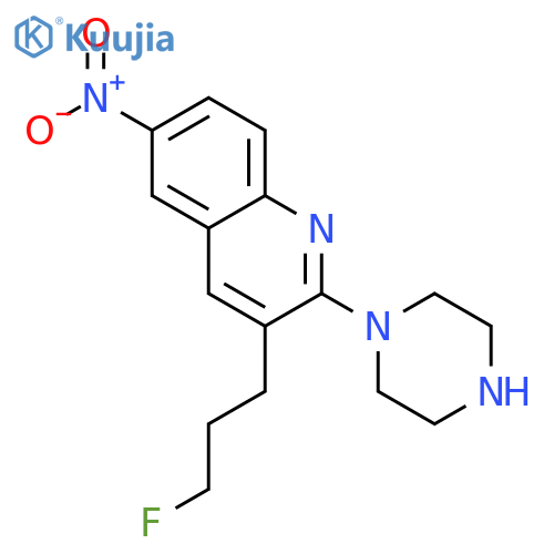 Quinoline, 3-(3-fluoropropyl)-6-nitro-2-(1-piperazinyl)- structure