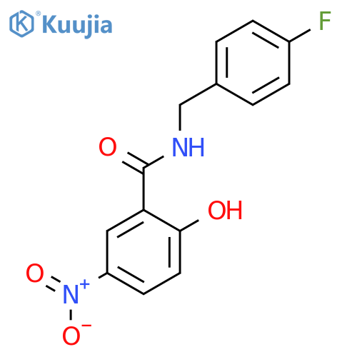 BENZAMIDE, N-[(4-FLUOROPHENYL)METHYL]-2-HYDROXY-5-NITRO- structure