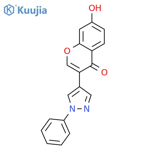 7-hydroxy-3-(1-phenyl-1H-pyrazol-4-yl)-4H-chromen-4-one structure