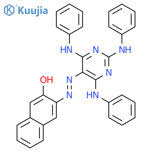 2-Naphthalenol, 3-[[2,4,6-tris(phenylamino)-5-pyrimidinyl]azo]- structure