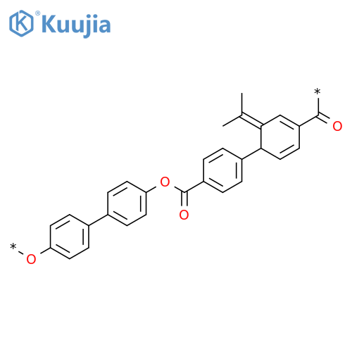 Poly[oxy[1,1'-biphenyl]-4,4'-diyloxycarbonyl-1,4-phenylene(1-methylethylidene)-1,4-phenylenecarbonyl] structure