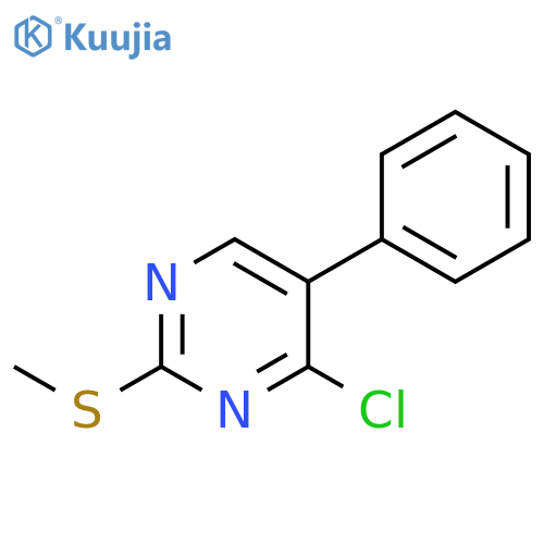 Pyrimidine, 4-chloro-2-(methylthio)-5-phenyl- structure