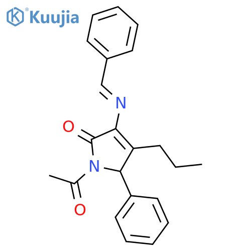 2H-Pyrrol-2-one,1-acetyl-1,5-dihydro-5-phenyl-3-[(phenylmethylene)amino]-4-propyl- structure
