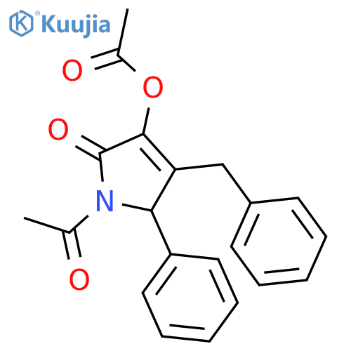 2H-Pyrrol-2-one,1-acetyl-3-(acetyloxy)-1,5-dihydro-5-phenyl-4-(phenylmethyl)- structure