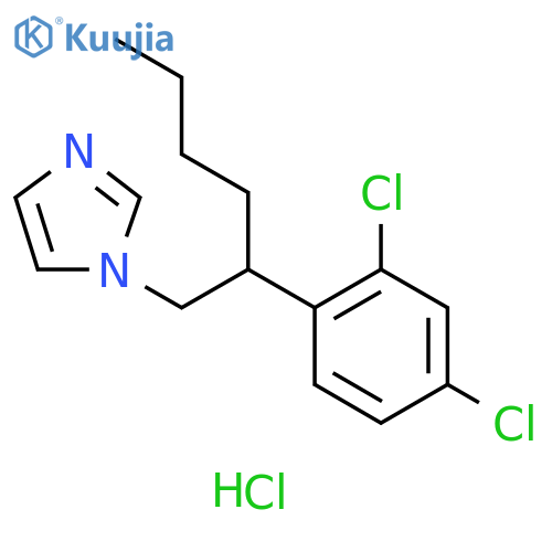 1H-Imidazole, 1-[2-(2,4-dichlorophenyl)hexyl]-, hydrochloride (1:1) structure