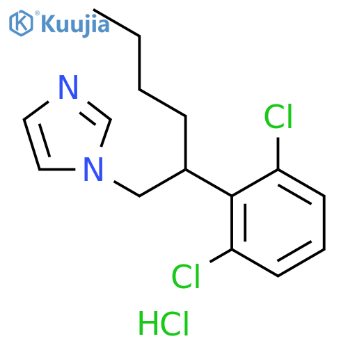 1H-Imidazole, 1-[2-(2,6-dichlorophenyl)hexyl]-, hydrochloride (1:1) structure