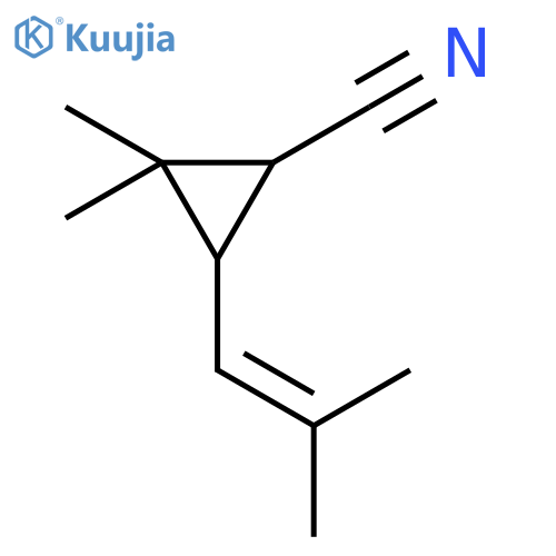 Cyclopropanecarbonitrile, 2,2-dimethyl-3-(2-methyl-1-propenyl)-, trans- structure
