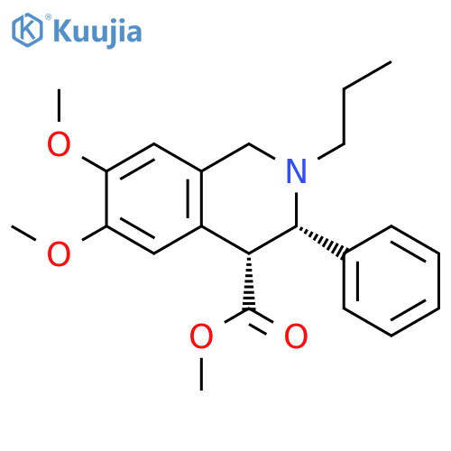 4-Isoquinolinecarboxylic acid, 1,2,3,4-tetrahydro-6,7-dimethoxy-3-phenyl-2-propyl-, methyl ester, cis- (9CI) structure