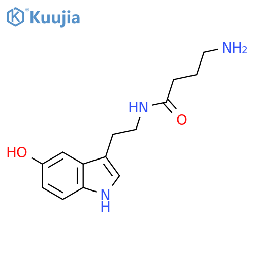 4-amino-N-[2-(5-hydroxy-1H-indol-3-yl)ethyl]butanamide structure