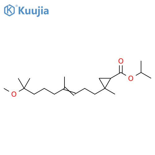 Cyclopropanecarboxylic acid,2-(8-methoxy-4,8-dimethyl-3-nonenyl)-2-methyl-, 1-methylethyl ester structure