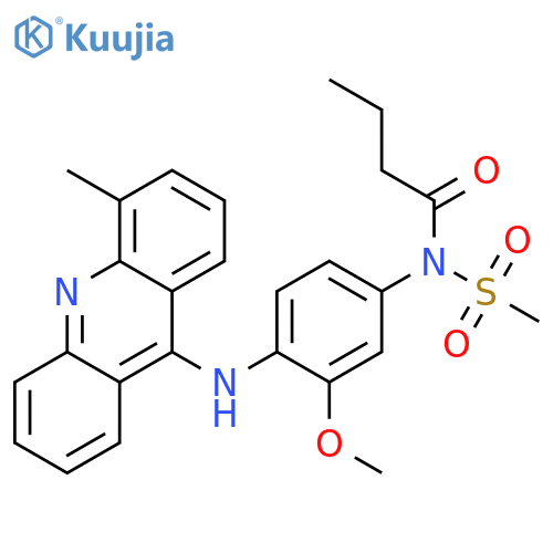 Butanamide,N-[3-methoxy-4-[(4-methyl-9-acridinyl)amino]phenyl]-N-(methylsulfonyl)- structure