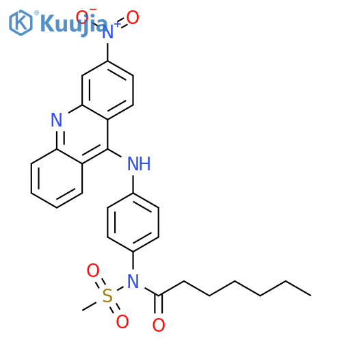 Heptanamide,N-(methylsulfonyl)-N-[4-[(3-nitro-9-acridinyl)amino]phenyl]- structure