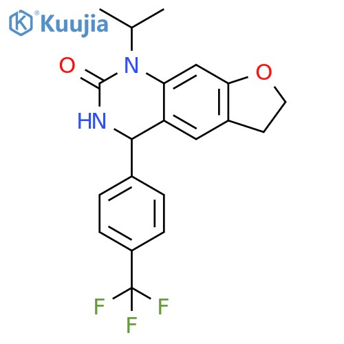 Furo[3,2-g]quinazolin-2(1H)-one, 3,4,6,7-tetrahydro-1-(1-methylethyl)-4-[4-(trifluoromethyl)phenyl]- structure