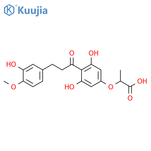 Propanoic acid,2-[3,5-dihydroxy-4-[3-(3-hydroxy-4-methoxyphenyl)-1-oxopropyl]phenoxy]- structure