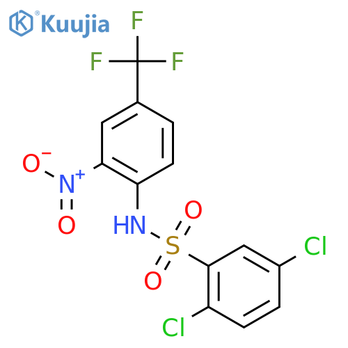 Benzenesulfonamide, 2,5-dichloro-N-[2-nitro-4-(trifluoromethyl)phenyl]- structure