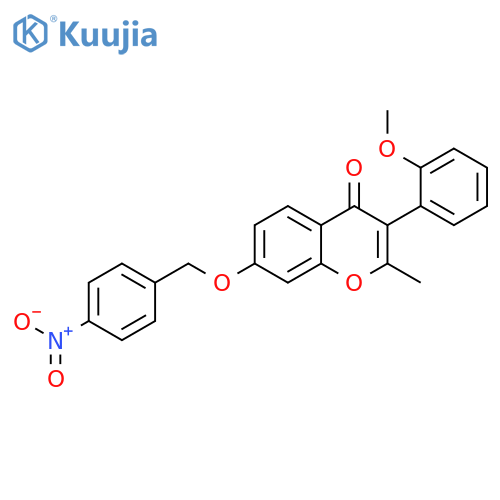 3-(2-methoxyphenyl)-2-methyl-7-(4-nitrophenyl)methoxy-4H-chromen-4-one structure