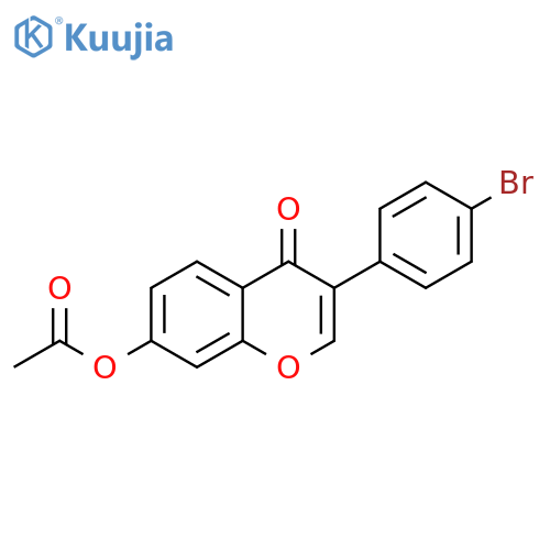 3-(4-bromophenyl)-4-oxo-4H-chromen-7-yl acetate structure