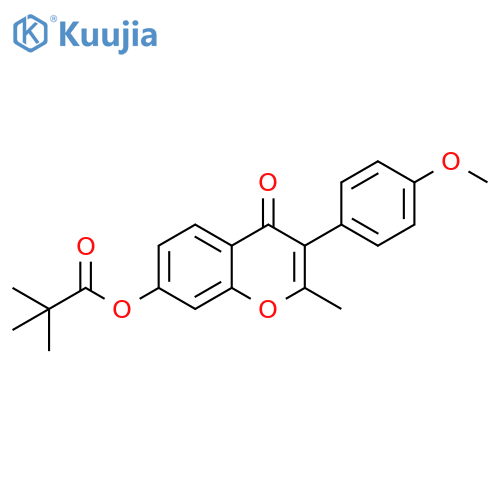 3-(4-methoxyphenyl)-2-methyl-4-oxo-4H-chromen-7-yl 2,2-dimethylpropanoate structure