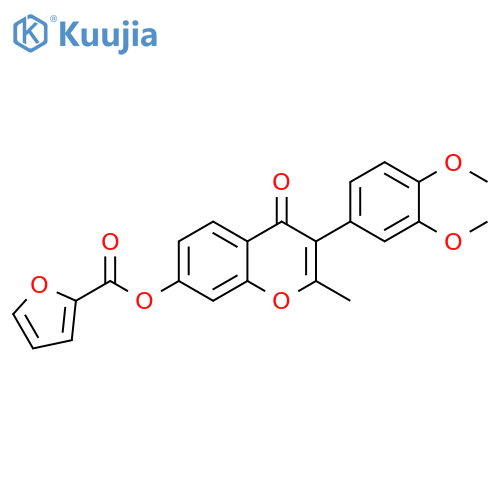 3-(3,4-dimethoxyphenyl)-2-methyl-4-oxo-4H-chromen-7-yl furan-2-carboxylate structure