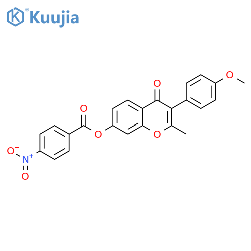 3-(4-methoxyphenyl)-2-methyl-4-oxo-4H-chromen-7-yl 4-nitrobenzoate structure