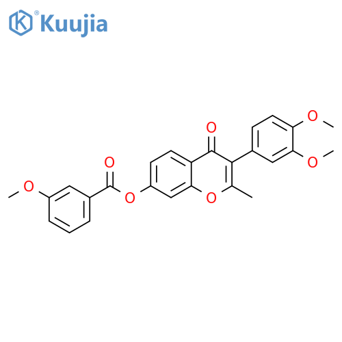 3-(3,4-dimethoxyphenyl)-2-methyl-4-oxo-4H-chromen-7-yl 3-methoxybenzoate structure
