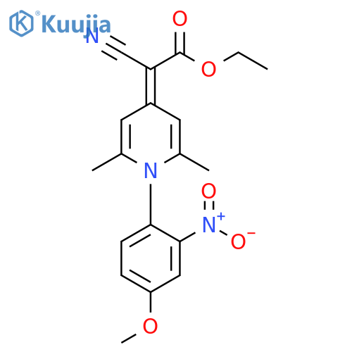 ethyl 2-cyano-2-[1-(4-methoxy-2-nitrophenyl)-2,6-dimethyl-1,4-dihydropyridin-4-ylidene]acetate structure
