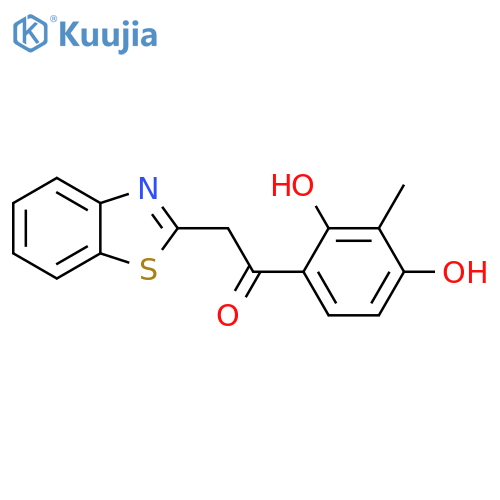 2-(1,3-benzothiazol-2-yl)-1-(2,4-dihydroxy-3-methylphenyl)ethan-1-one structure