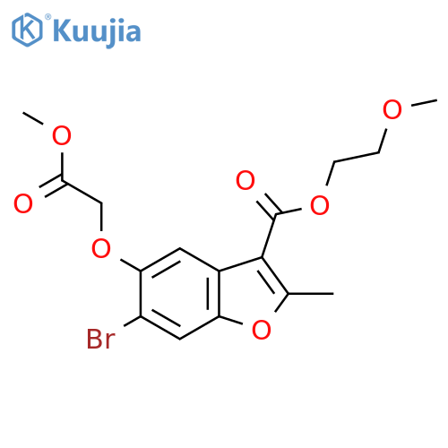 2-methoxyethyl 6-bromo-5-(2-methoxy-2-oxoethoxy)-2-methyl-1-benzofuran-3-carboxylate structure