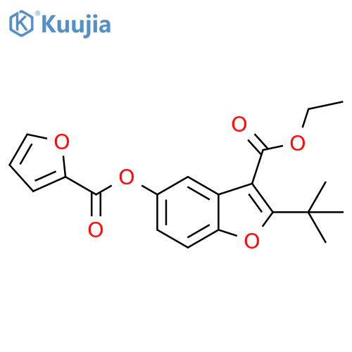 ethyl 2-tert-butyl-5-(furan-2-carbonyloxy)-1-benzofuran-3-carboxylate structure