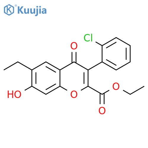 ethyl 3-(2-chlorophenyl)-6-ethyl-7-hydroxy-4-oxo-4H-chromene-2-carboxylate structure