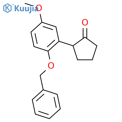 Cyclopentanone, 2-[5-methoxy-2-(phenylmethoxy)phenyl]- structure