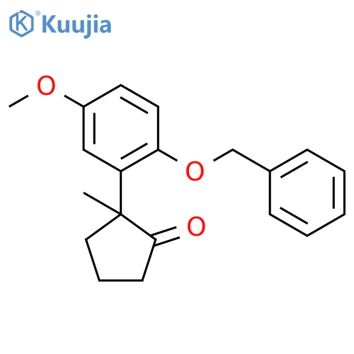 Cyclopentanone, 2-[5-methoxy-2-(phenylmethoxy)phenyl]-2-methyl- structure