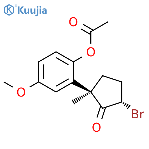 Cyclopentanone, 2-[2-(acetyloxy)-5-methoxyphenyl]-5-bromo-2-methyl-, trans- (9CI) structure