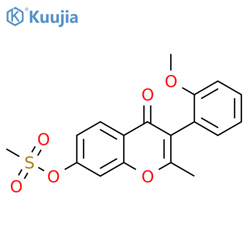 3-(2-methoxyphenyl)-2-methyl-4-oxo-4H-chromen-7-yl methanesulfonate structure