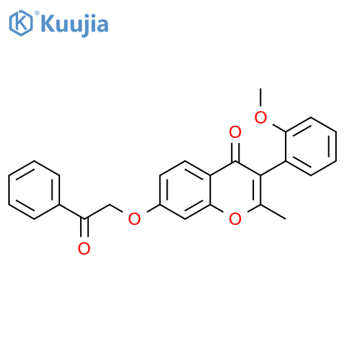 3-(2-methoxyphenyl)-2-methyl-7-(2-oxo-2-phenylethoxy)-4H-chromen-4-one structure