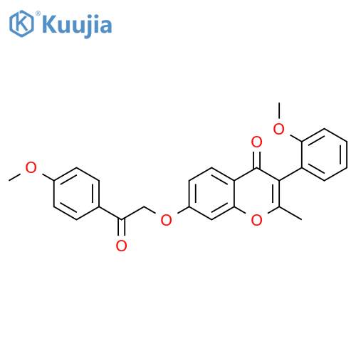 3-(2-methoxyphenyl)-7-[2-(4-methoxyphenyl)-2-oxoethoxy]-2-methyl-4H-chromen-4-one structure