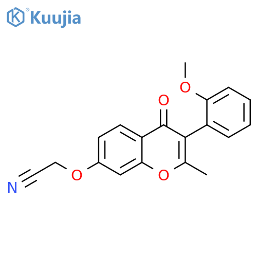 2-{3-(2-methoxyphenyl)-2-methyl-4-oxo-4H-chromen-7-yloxy}acetonitrile structure
