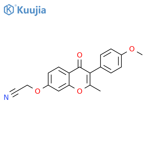2-[3-(4-methoxyphenyl)-2-methyl-4-oxochromen-7-yl]oxyacetonitrile structure