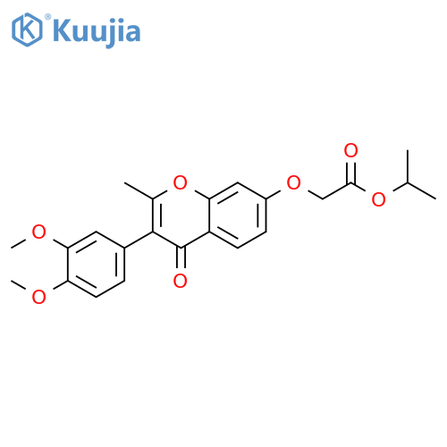 isopropyl 2-((3-(3,4-dimethoxyphenyl)-2-methyl-4-oxo-4H-chromen-7-yl)oxy)acetate structure