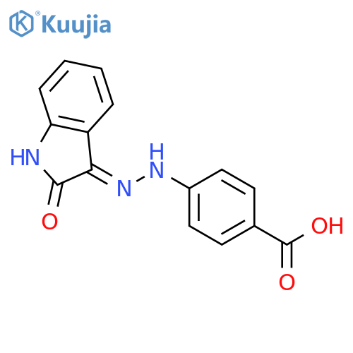 Benzoic acid, 4-[(2Z)-(1,2-dihydro-2-oxo-3H-indol-3-ylidene)hydrazino]- structure