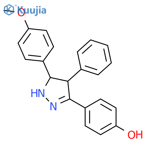 Phenol, 4-[4,5-dihydro-5-(4-methoxyphenyl)-4-phenyl-1H-pyrazol-3-yl]- structure
