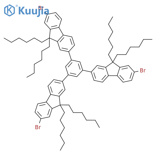 9H-Fluorene, 2,2',2''-(1,3,5-benzenetriyl)tris[7-bromo-9,9-dihexyl- structure