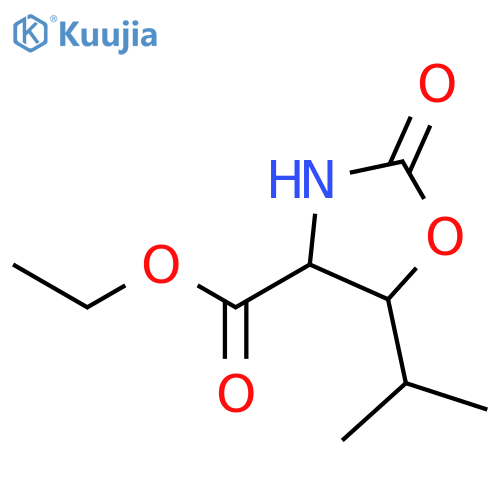 4-Oxazolidinecarboxylic acid, 5-(1-methylethyl)-2-oxo-, ethyl ester, cis- structure