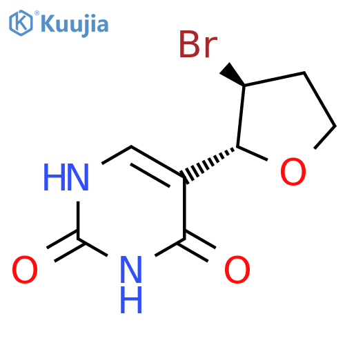 2,4(1H,3H)-Pyrimidinedione, 5-(3-bromotetrahydro-2-furanyl)-, trans- (9CI) structure