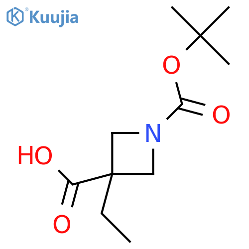 1-[(Tert-butoxy)carbonyl]-3-ethylazetidine-3-carboxylic acid structure