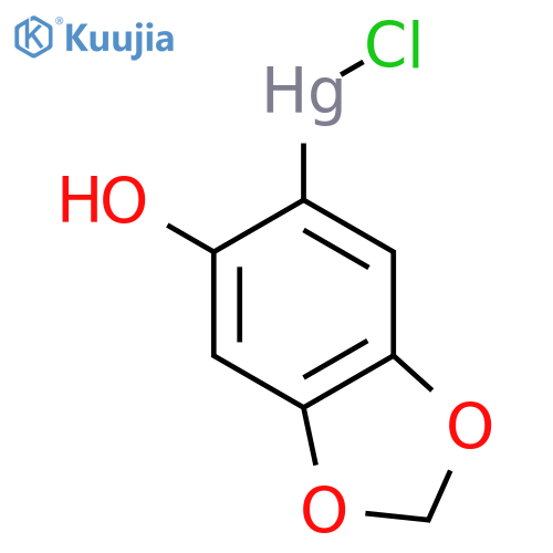 Mercury, chloro(6-hydroxy-1,3-benzodioxol-5-yl)- structure