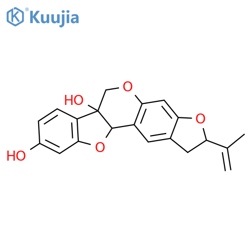 (2S,6aR,11aR)-2-(1-methylethenyl)-1,2-dihydro-6H-[1]benzofuro[3,2-c]furo[3,2-g]chromene-6a,9(11aH)-diol structure