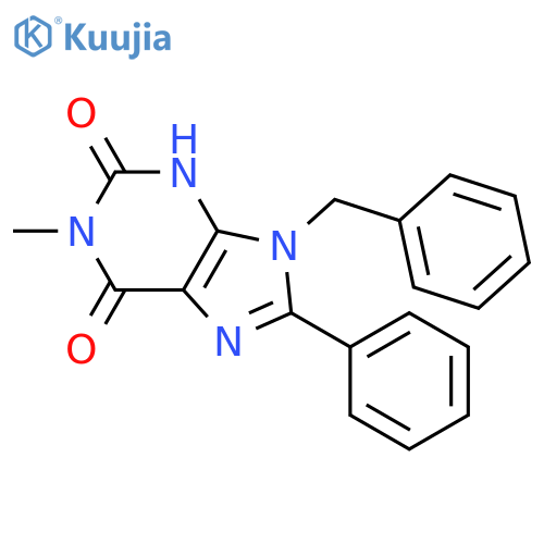 1H-Purine-2,6-dione,3,9-dihydro-1-methyl-8-phenyl-9-(phenylmethyl)- structure