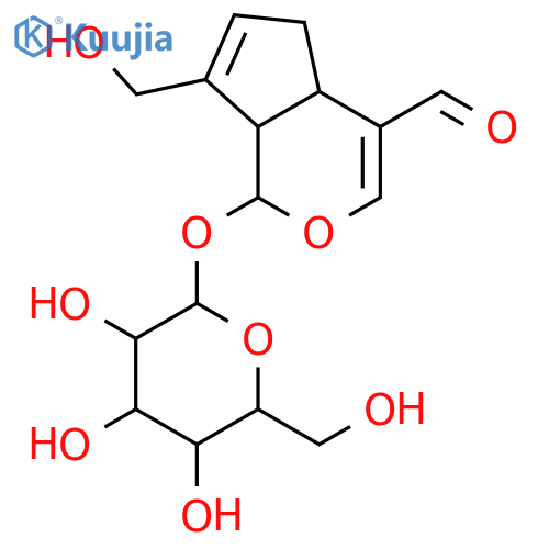 (1S,4aS,7aS)-4-formyl-7-(hydroxymethyl)-1,4a,5,7a-tetrahydrocyclopenta[c]pyran-1-yl beta-D-glucopyranoside structure
